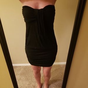 Black strapless dress